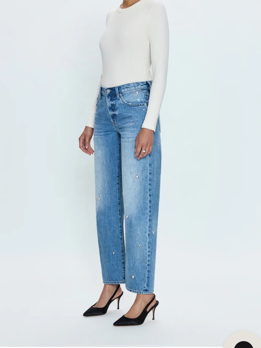PISTOLA Lexi Bowed Straight Jean in Vintage Confetti | Size 29 - Picture 5 of 16